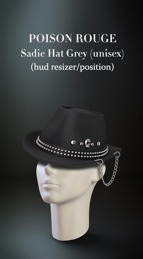 POISON ROUGE Sadie Hat Grey