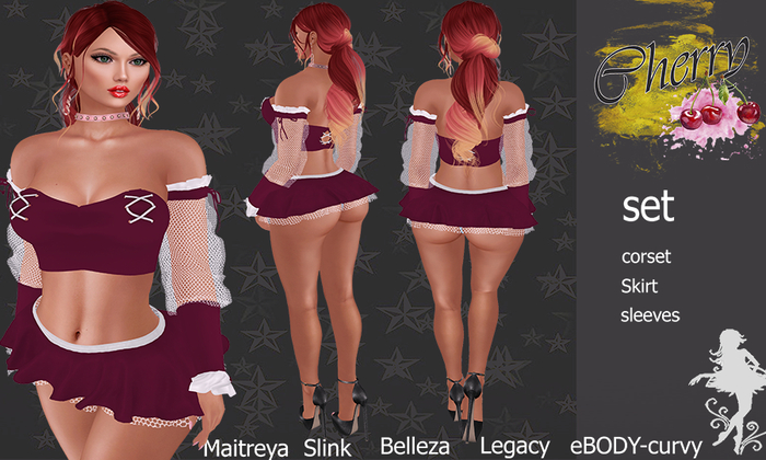 Cherry Set   pole dance  burgundy