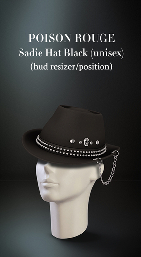 POISON ROUGE Sadie Hat Black