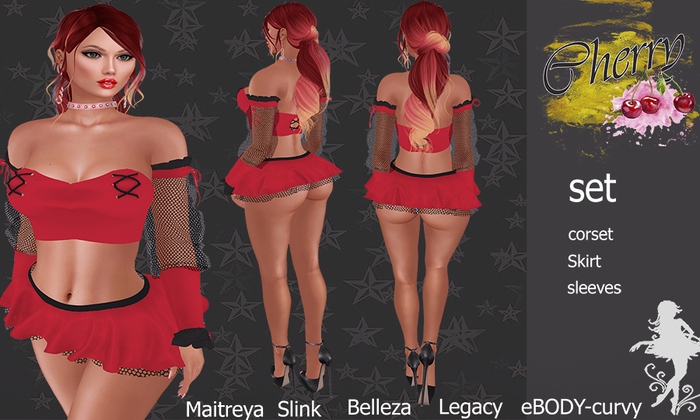 Cherry Set   pole dance  Red