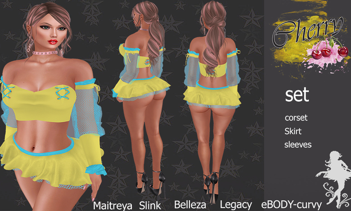 Cherry Set   pole dance  yellow