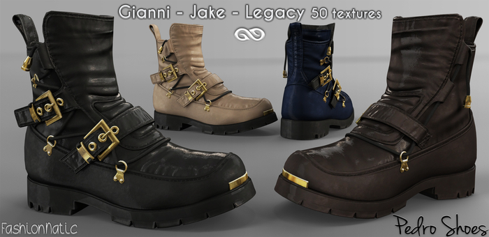 FashionNatiPedro Male Boots Fatpack - Signature Gianni, Belleza Jake, Legacy - FashionNatic