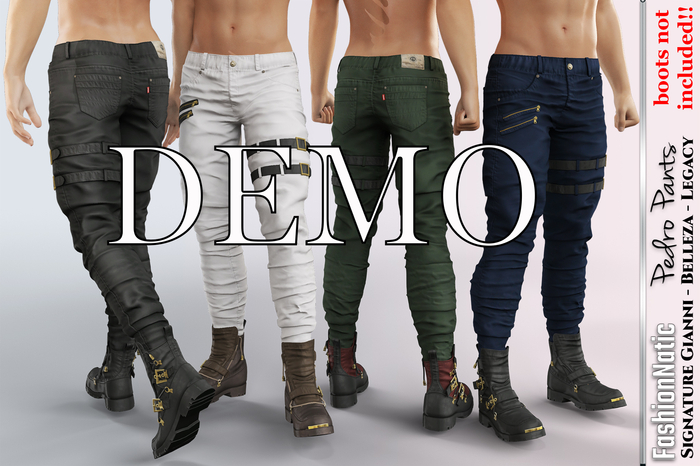 Demo Pedro Male Pants Fatpack Colors - Signature Gianni, Belleza Jake, Legacy - FashionNatic