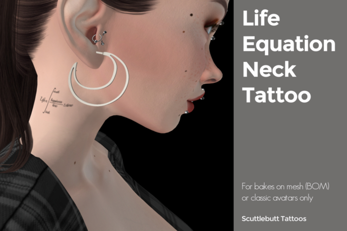 .::Scuttlebutt::. Life Equation Neck Tattoo