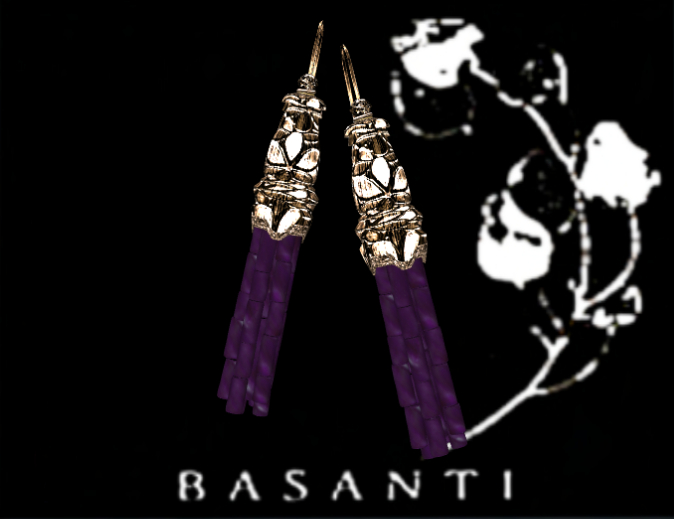 :::NiAh::: Amethyst & Gold Earrings ~ Basanti
