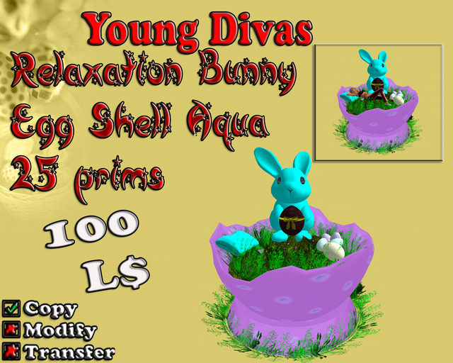 ~A~Relaxation Bunny Egg Shell Aqua