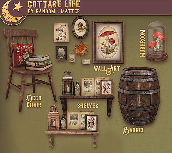 Second Life Marketplace - .random.Matter. - Cottage Life - Shelf [Light]