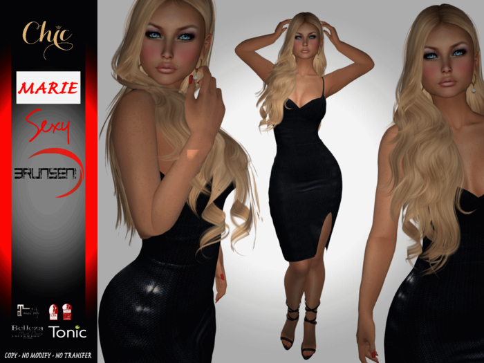 Brunsen Couture - Marie Chic Dress Blue Jeans + High Heels