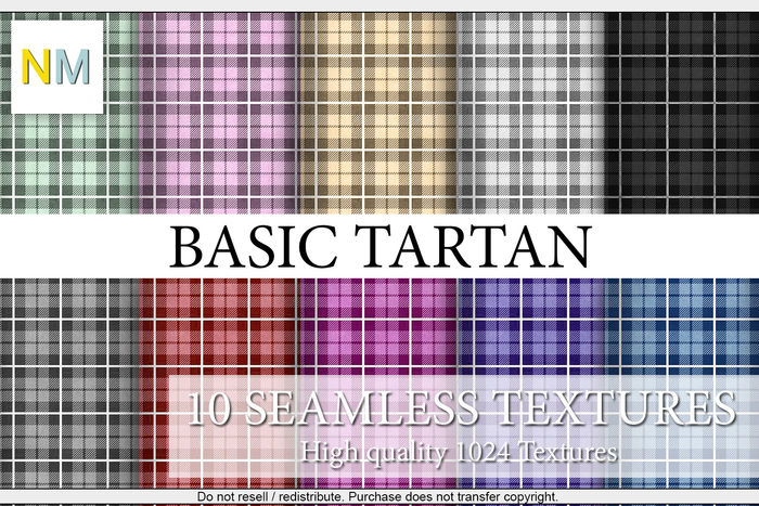 Basic Tartan Patterns Kit 10 Seamless Textures NM