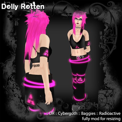 :: Dolly Rotten :: Cybergoth Baggies :: Radioactive - pink
