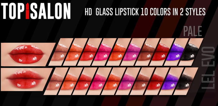TOP1SALON - HD GLASS LIPSTICK (Lelutka Evolution) PALE