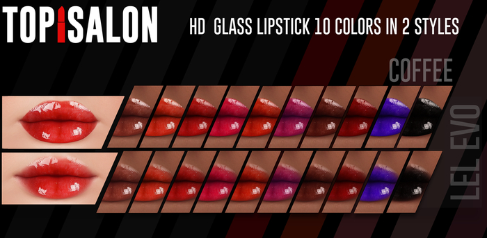 TOP1SALON - HD GLASS LIPSTICK (Lelutka Evolution) COFFEE