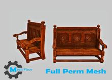 Mesh Place - Victorian Wooden Bench - Full Perm Mesh