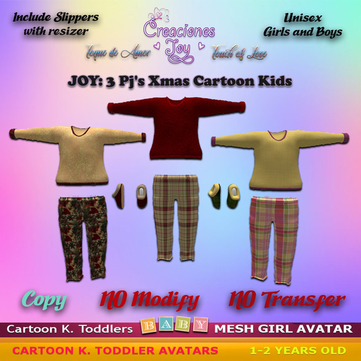 JOY: 3 PJ'S CK Xmas