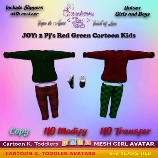 JOY: 2 Pj's CK red green