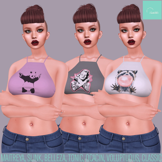 ::Lucid::  Crop Top - Graphic Fatpack
