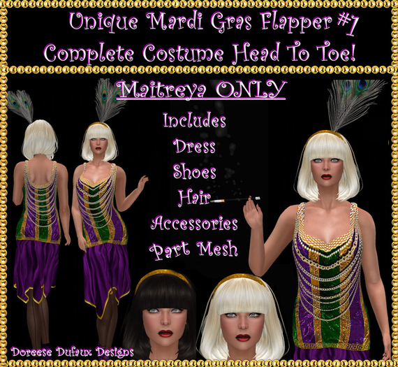 MARDI GRAS FLAPPER COSTUME CHAINS #1 - MAITREYA ONLY