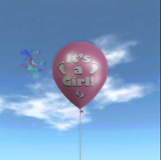 Latex Balloon - It's a Girl Footprints