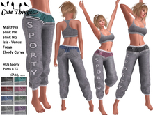 [CT] Sporty Pants - Hud 8 tex + Gray Bra -  Maitreya - Slink- Belleza - Ebody Curvy 
