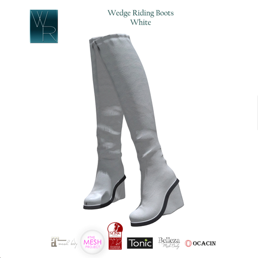 WRC Wedge Riding Boots White