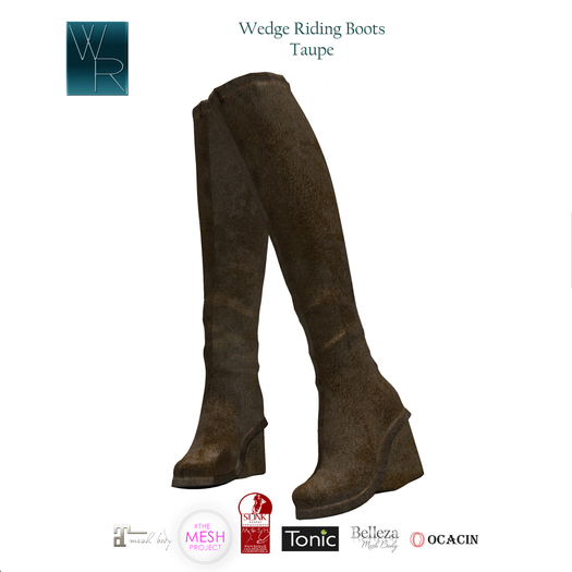 WRC Wedge Riding Boots Taupe 