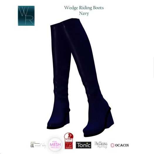 WRC Wedge Riding Boots Navy 