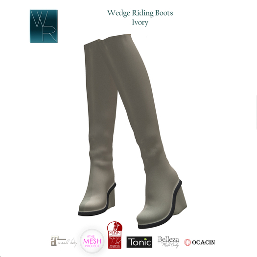 WRC Wedge Riding Boots Ivory 