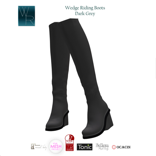 WRC Wedge Riding Boots Dk Grey 