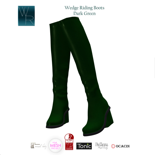 WRC Wedge Riding Boots Dark Green 