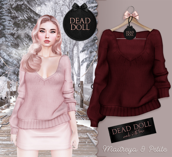 DEAD DOLL - Ruth Sweater - DarkRed