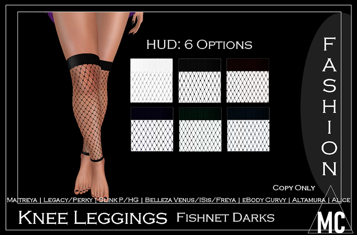 <MC> Knee Leggings Fishnet Darks (add me)