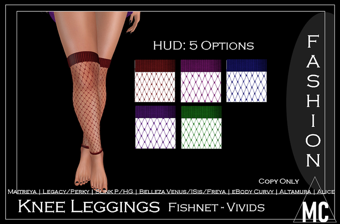 <MC> Knee Leggings Fishnet Vivids (add me)
