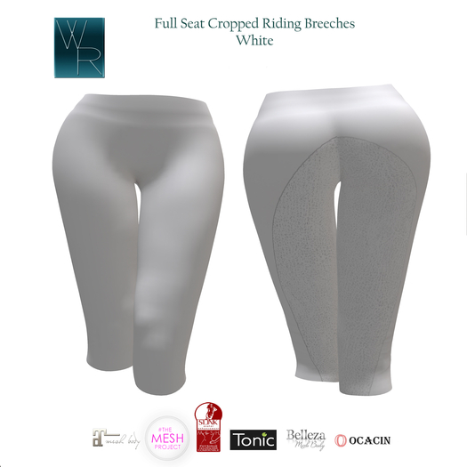 WRC Cropped Riding Breeches White 