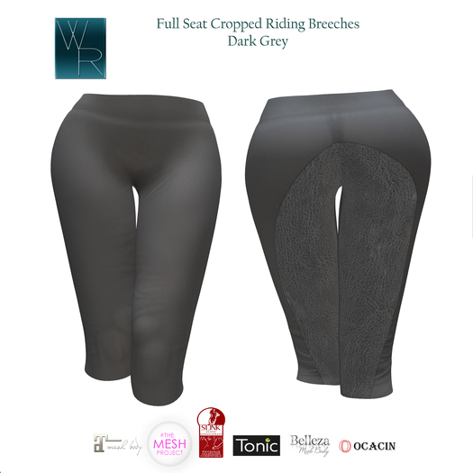 WRC Cropped Riding Breeches Dk Grey  