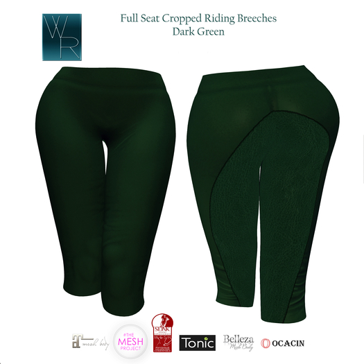 WRC Cropped Riding Breeches Dk Green