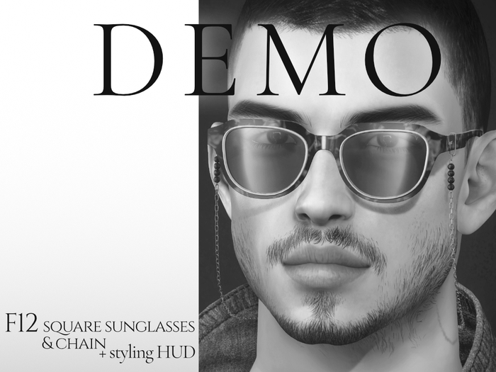 veyard F12 square sunglasses and chain - DEMO