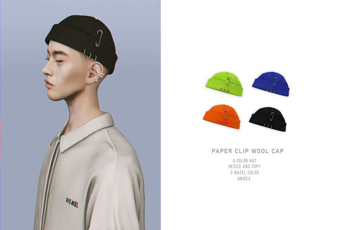 = DAE = Paper clip wool cap pack