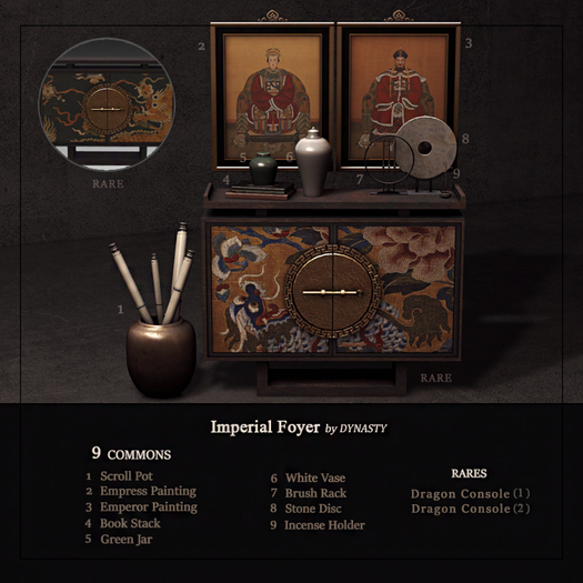 DYNASTY - Imperial Foyer - Dragon Console 2 RARE
