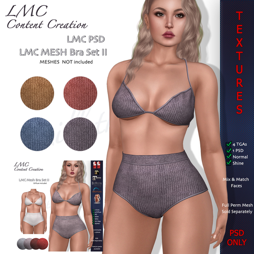 LMC PSD - Bra Set II - PSD & Textures ONLY !!!