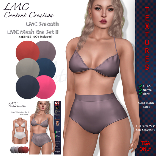 LMC TGA - Smooth - Textures for the LMC Bra Set II - 