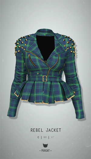 -Pixicat- Rebel Jacket (TartanGreen)