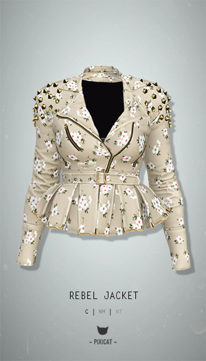 -Pixicat- Rebel Jacket (FlowerBeige)