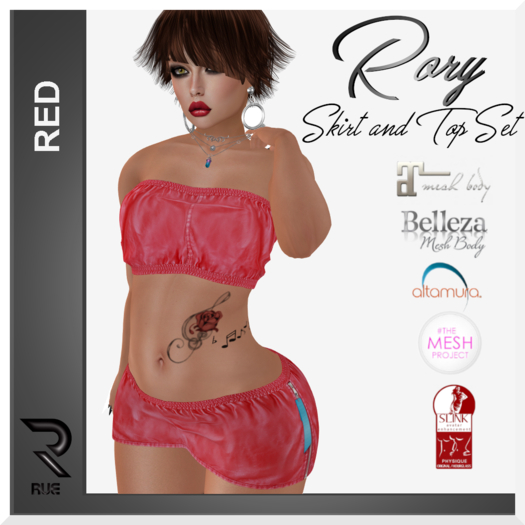 :: RUE :: Rory Skirt & Top Set [Red]