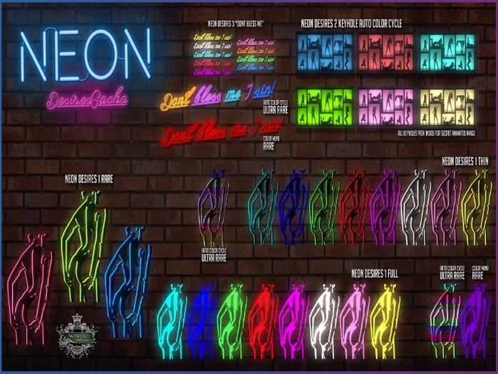 Swank & Co. Neon Desires Gacha 1 Color Cycle ULTRA RARE