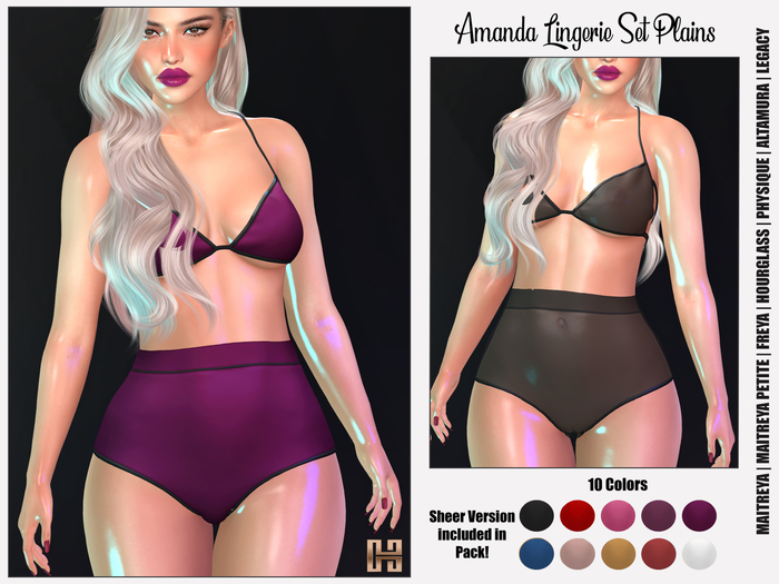 [hh] Amanda Lingerie Set Plains