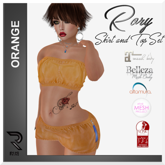 :: RUE :: Rory Skirt & Top Set [Orange]