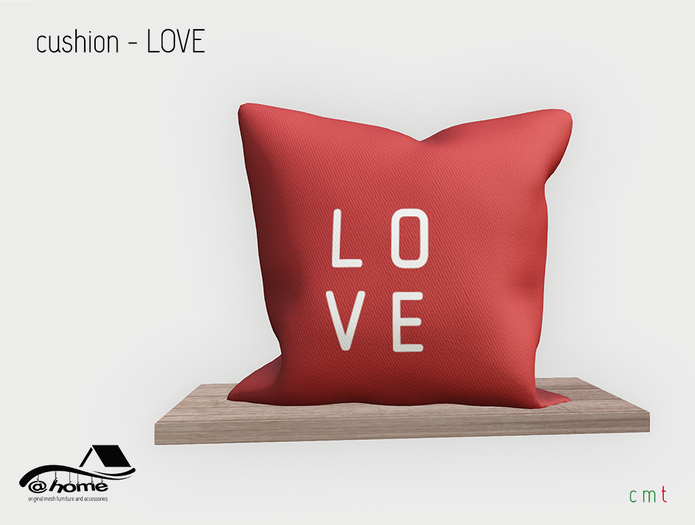 @home: red cushion - LOVE - - Valentines Day