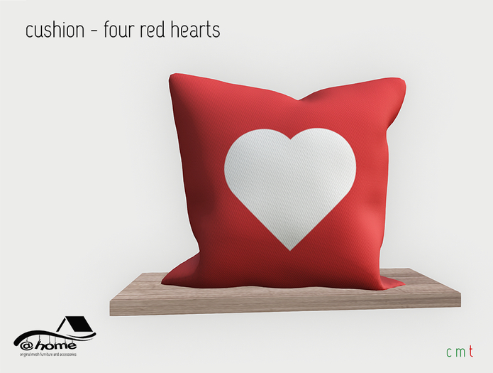 @home: red cushion - 1 heart - Valentines Day