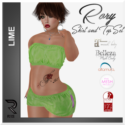 :: RUE :: Rory Skirt & Top Set [Lime]