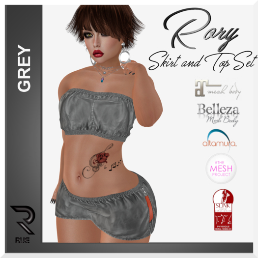 :: RUE :: Rory Skirt & Top Set [Grey]
